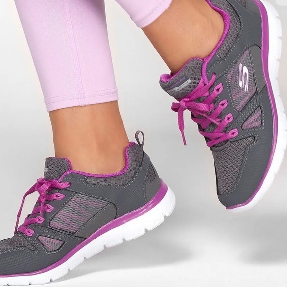 Womens Skechers Sport Summits New World Charcoal/Purple size 10 - Picture 4 of 7